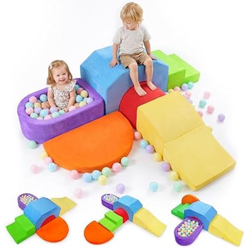 Foam Climbing Blocks, 6 PCS Baby Climbing Blocks, Toddler Climbing Toys Indoor, Soft Play Set, Safe Indoor Toy for Child Development, Climbing Toys for Toddlers 1-3 Inside