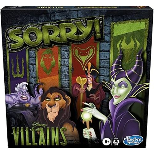 Hasbro Gaming Sorry! Board Game: Disney Villains Edition Kids Game, Family Games for Ages 6 and Up (Amazon Exclusive)