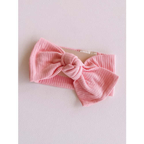 ribbed bow - pink