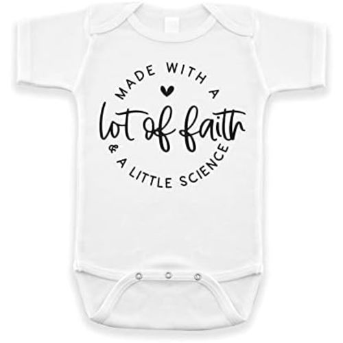 Made With Faith and Science IVF Pregnancy Announcement Infant Bodysuit