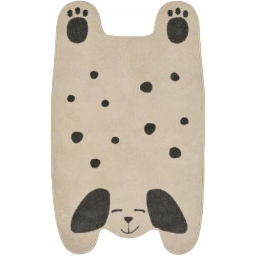 Dog-Shaped Young Rug – 2'2" x 3'7" Off White & Gray Play Mat, Soft Recycled Polyester, Non-Slip Backing, Machine Washable Nursery Carpet for Toddlers & Young’s Bedrooms
