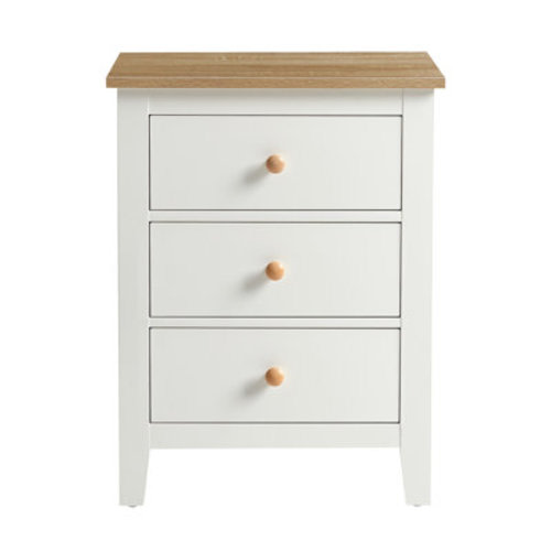 August Grove® 3 Drawer Nightstand With Solid Wood Knobs | Wayfair