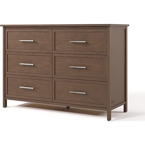 Graco Classic 6-Drawer Dresser (Hazelnut) – GREENGUARD Gold Certified, Premium Wood Double Dresser for Bedroom, Classic Design with Interlocking Drawer System & Pre-Installed Tracks