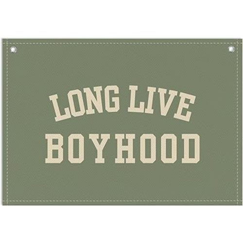 Long Live Boyhood Banner, Toddler Boy Room Decor & Linen Wall Hanging Canvas Banner Flag, Boho Nursery Playroom Toddler & Boy’s Kids Room Decoration - D06
