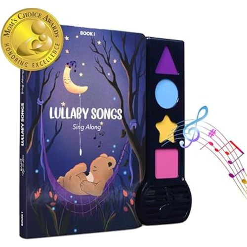 Musical Book for Toddlers with Lullaby Songs, Interactive Toy, Twinkle, Twinkle Little Star, Sing Along, Montessori Sound Book for Young Kids, Nursery Rhyme Book for Babies