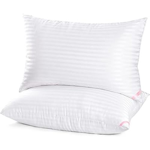EIUE Hotel Collection Bed Pillows for Sleeping 2 Pack Queen Size，Pillows for Side and Back Sleepers,Super Soft Down Alternative Microfiber Filled Pillows,20 x 30 Inches