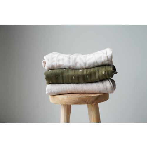 Tulum | Organic Muslin Baby Burp Cloths, Set of 3 | 100% Cotton