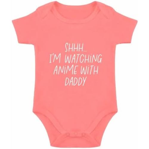Shh I'm Watching Anime with Daddy Baby Bodysuit Funny Baby Bodysuit Unisex