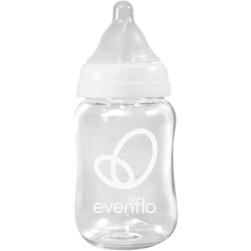 Evenflo Balance+ Glass Wide Neck Baby Bottles, Clear, 6 fl oz, 6 Pack