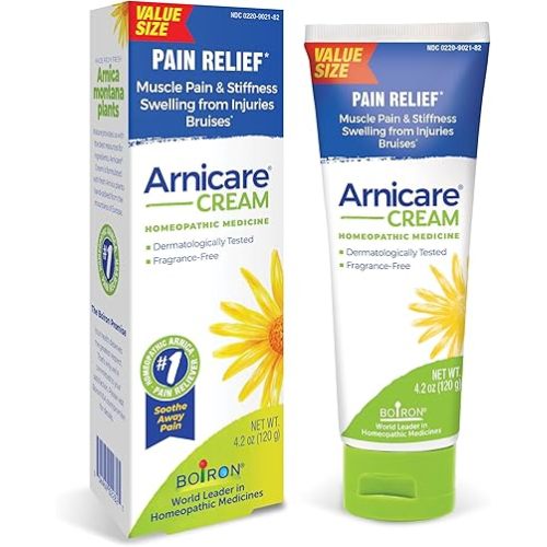 Boiron Arnicare Cream for Joint Pain, Muscle Pain, Swelling, Soreness, Stiffness, and Bruises - Fast Absorbing and Fragrance-Free - 4.2 oz