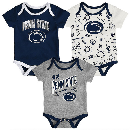 Penn State All Day Baby 3 Piece Bodysuit Set Nittany Lions (PSU)