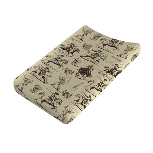Vintage Western Cowboy Baby Changing Pad Covers for Boy Girl 32''x16'' Country Cowboy Hat Boots Guitar Fitted Diaper Baby Change Table Mats Wild West Soft Breathable Nursery Cradle & Bassinet Sheets