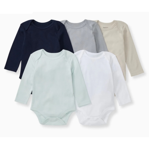 Solid Organic Cotton Long Sleeve Baby Bodysuits 5 Pack - Midnight – Burt's Bees Baby