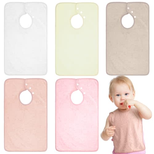 Hercicy Full Coverage Pullover Toddler Baby Bibs Terry Cloth Bibs with Snap Button for 0-4 Years Unisex Feeding Drooling