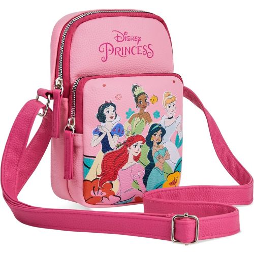 Disney Princess Girls Crossbody Purse with 2 Compartments & Adjustable Strap Shoulder Bag - Girls Gifts