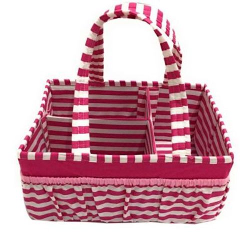 Bacati - Pin Stripes Fuschia Storage Caddy