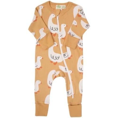 Parade Organic Signature Print '2-Way' Zip Romper - Long Sleeve