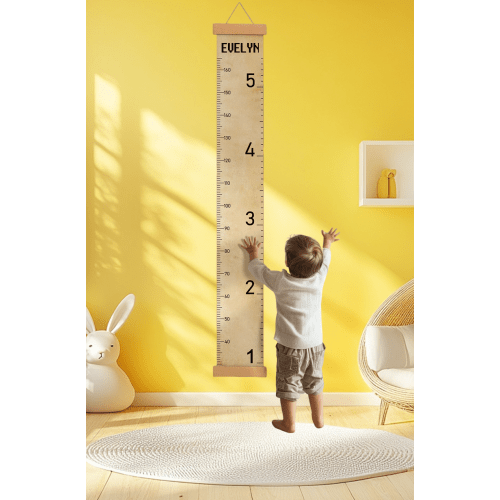 Personalized Vintage Style Hanging Canvas Height Ruler