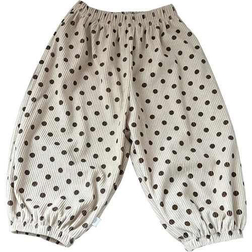 Toddler Girls Cute Bunny Dot Floral Print Corduroy Pants Kids Casual Bubble Sweatpants Baggy Joggers Elastic Waist