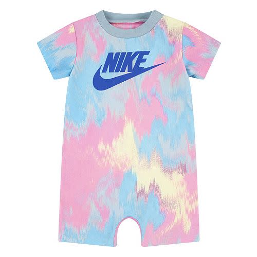 Baby Girl Nike Printed Club Romper - Ocean Bliss - NEWBORN