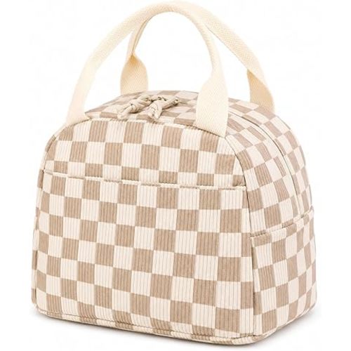 Bluboon Lunch Bag for Women Men Cute Corduroy Lunch Tote Bags Reusable Insulated Lunch Box Large Capacity Reusable Insulated Cooler for Work Picnic or Travel