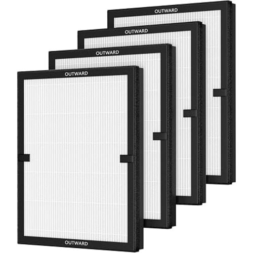 4 Pack E-200 Air Filter Compatible with LUNINO E-200 Air Purifier Filter Replacement 3 Stage Strong and Efficient Filtration For LUNINO Home Large Room up to 1740sq.ft