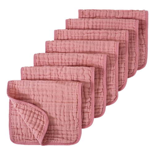 GXWEA Baby Towel Baby Boy Gifts Muslin Burp Cloths 6 Pack Large 20" By 10" 100% Cotton 6 Layers Extra Absorbent And Soft Pink