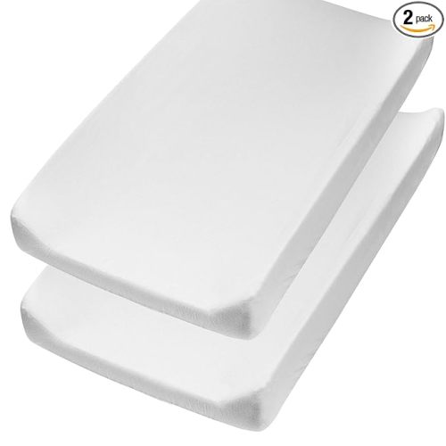 HonestBaby Organic Cotton Changing Pad Covers (Set of Two), Bright White, One Size