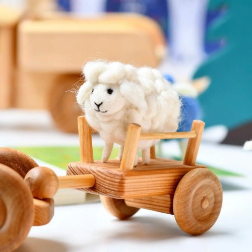 Handmade Felt Wooly Sheep - White