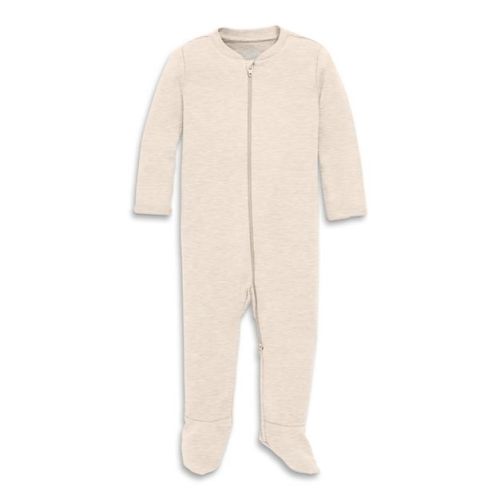 Primary Baby Organic Zip Footie in Oatmeal Heather 0-3 Months