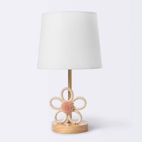 Novelty Flower Table Lamp - White/Pink - Cloud Island™: Wood, 60 Watts, LED Bulb, Push Through Switch