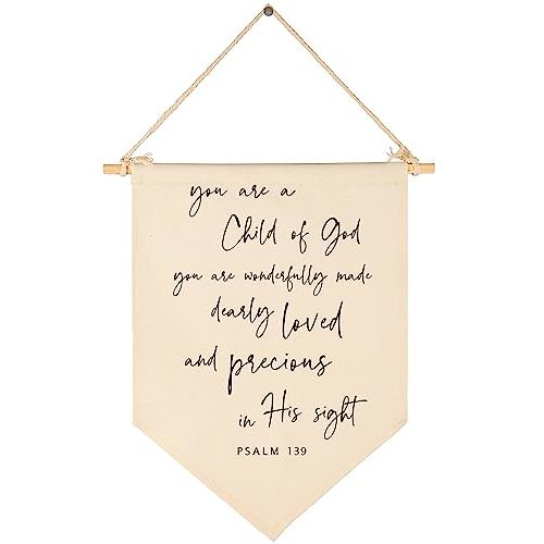 You Are A Child of God-Scripture Wall Decor, Baby Banner Gift Shower-Flag Decor Gifts for Baby Boys Girls Newborn Kids-Banner Wall Sign Gifts for Nursery Baby Room Playroom Bedroom Front Door