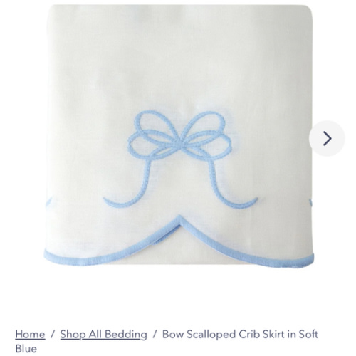 Bow Scalloped Crib Skirt in Soft Blue | Caitlin Wilson