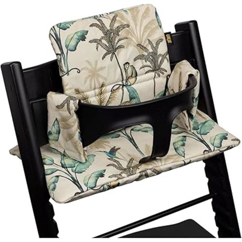 UKJE Cushion Compatible with Stokke Tripp Trapp - Soft Seat for Infants, Babies & Toddlers, High Chair Accessories, Cotton Fabric Insert, Easy to Install, Handmade in Europe (Forest)
