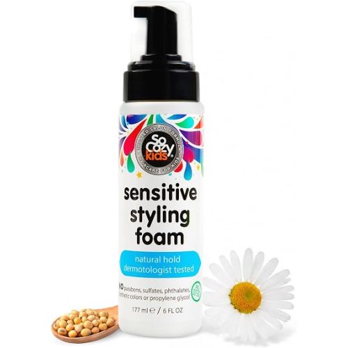 SO COZY Kids Mousse, Sensitive Styling Foam, Helps Tame Frizz, 6 Fl Oz Pump