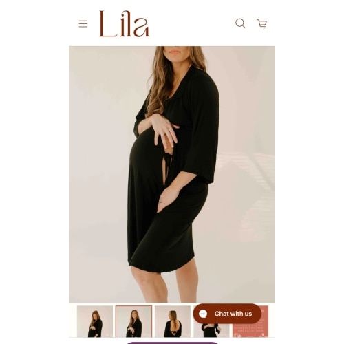 Lila Labor & Postpartum Gown in Black