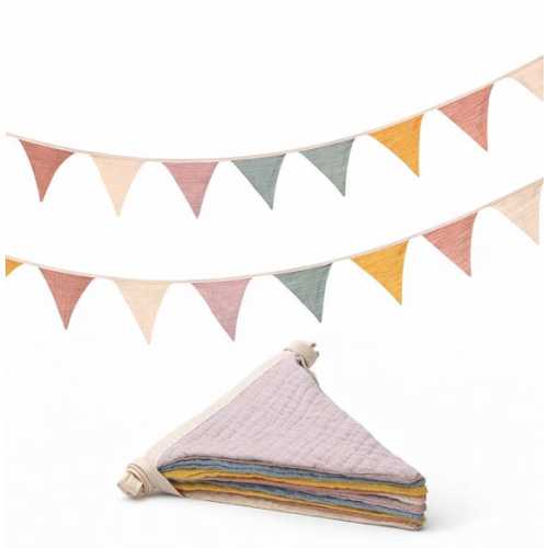 Cotton Fabric Bunting Banner, Pastel Boho Pennant Flags, Nursery Decor - Etsy