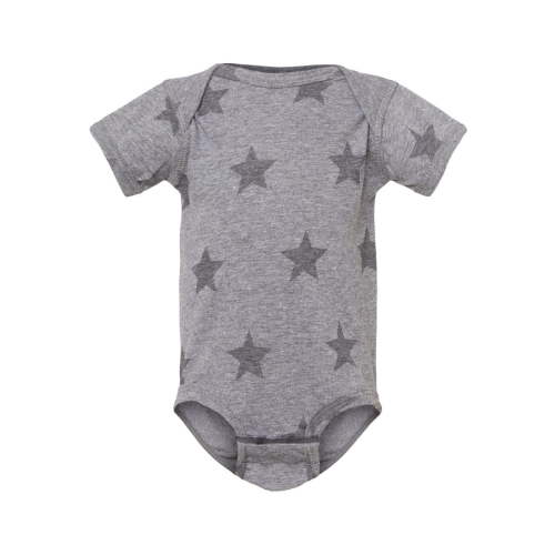 Code Five Infant Star Print Bodysuit, Granite Heather Star - NB