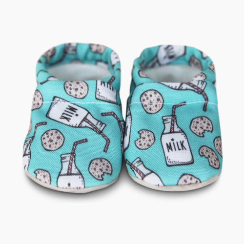Clamfeet Cotton Canvas Moccasins - Milton Milk & Cookies, 1M (0-6 Months)