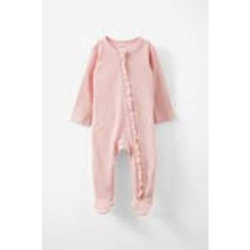 Organic Pointelle Ruffle Zip All In One