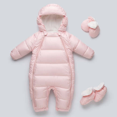 Baby Down Snowsuit - Newborn Winter Puffer Jumpsuit Hooded Bunting – Baby Sleep Better