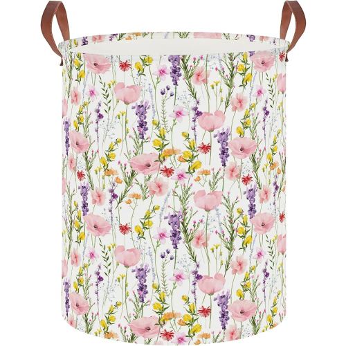 19.7" Laundry Basket,Dirty Clothes Hamper,Waterproof Storage Bin,Room Decor,Gift Baskets,Nursery Hamper(Flowering Shrubs)