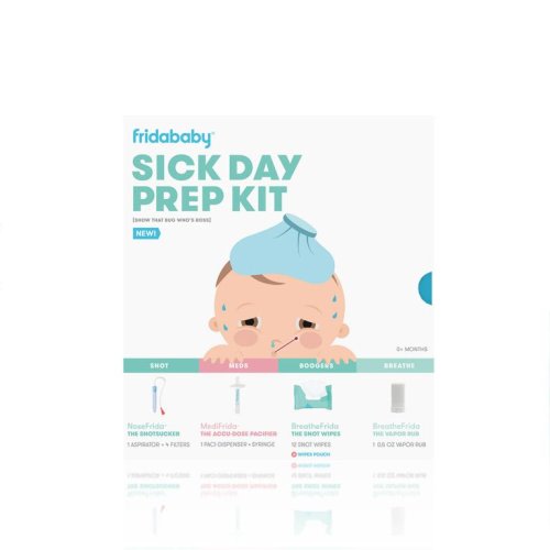 FridaBaby Sick Day Prep Kit: Superhero Survival Sidekit, Includes NoseFrida Snotsucker, MediFrida Accu-Dose Pacifier, BreatheFrida Snot Wipes and Vapor Rub