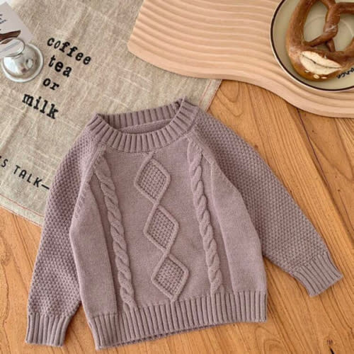 SHEIN Newborn Baby Girl Cozy Brown Casual Long Sleeve Sweater, Autumn & Winter Baby Knitwear Baby Sweater Baby Jumper Baby Boy Sweater Baby Girl Sweater Fall | SHEIN USA