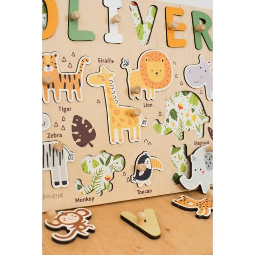 Montessori Puzzle Board Personalized Baby Gift Sensory - Etsy