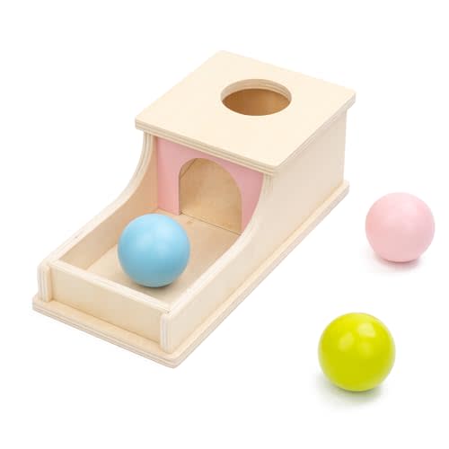 Montessori Toys for 1 Year Old, Wooden Object Permanence Box for Babies | 9 Month Old Baby Toys, Preschool Infant Toys 6-12 Months Developmental, Cause and Effect Ball Drop Toy