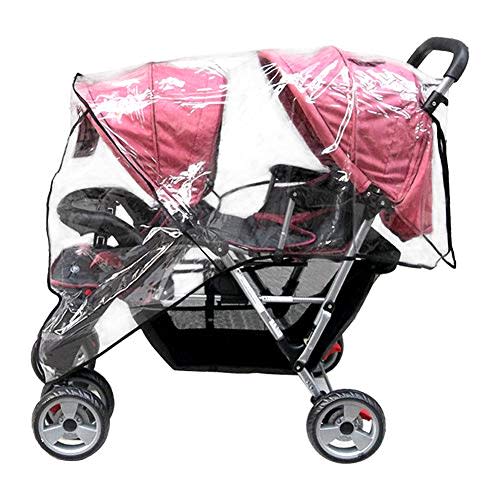Weather Shield Double Popular for Swivel Wheel Stroller Universal Size Baby Rain Cover/Wind Shield Deal (Black)