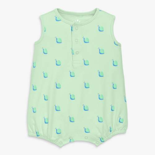 Baby organic henley tank shortie in baby bugs | Primary.com