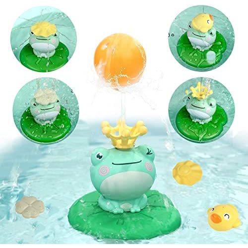 Little Bado Electric Baby Bath Frog Toy,Spray Water Spraying Squirt Toy 4 in 1 Bathtub Bath Toy for Infants Babies 6-12 Months Toddlers Age 3 4 5 6 7 8 Sprinkler Bath Toys