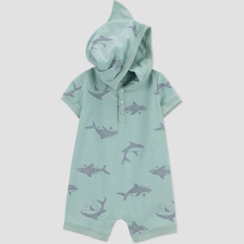 Carter's Just One You® Baby Boys' Shark Hooded Romper - Green 3M
